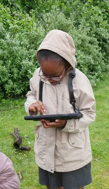 Pupil taking part in the Hidden Nature Challenge