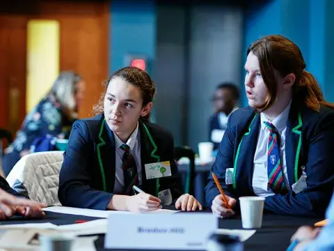 Students taking part in a workshop